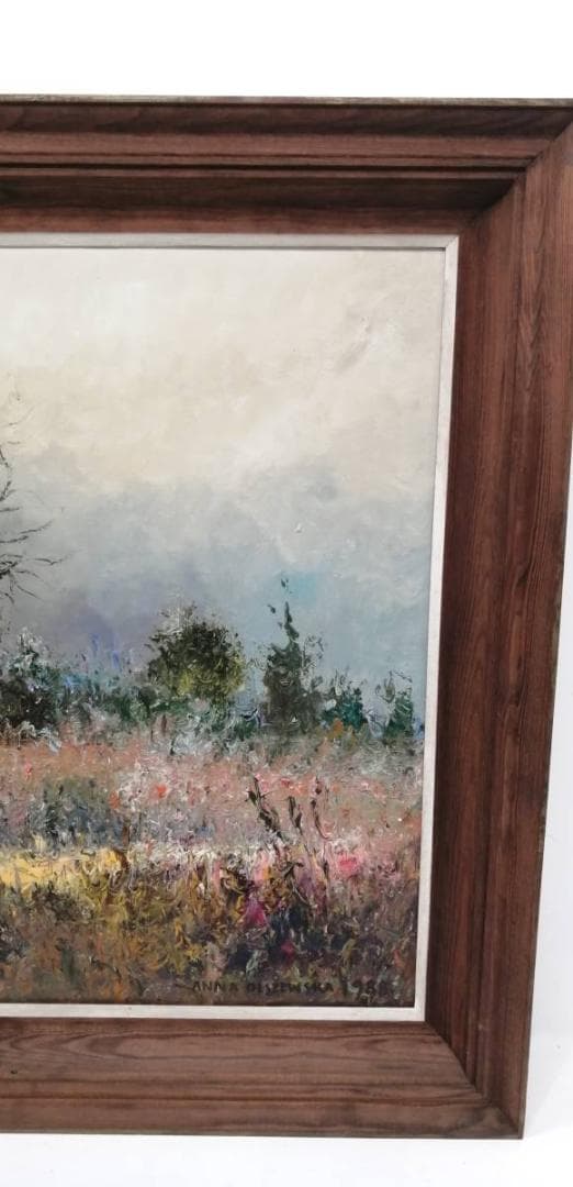 1【真作】アンナ・オルシェウスカ 風景 油彩 1988 ポーランド