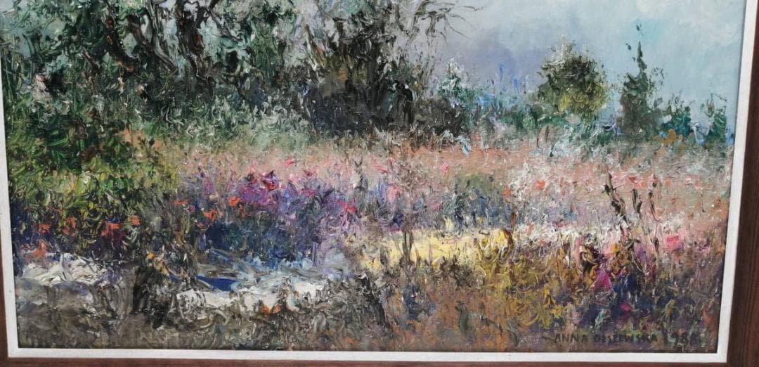 1【真作】アンナ・オルシェウスカ 風景 油彩 1988 ポーランド