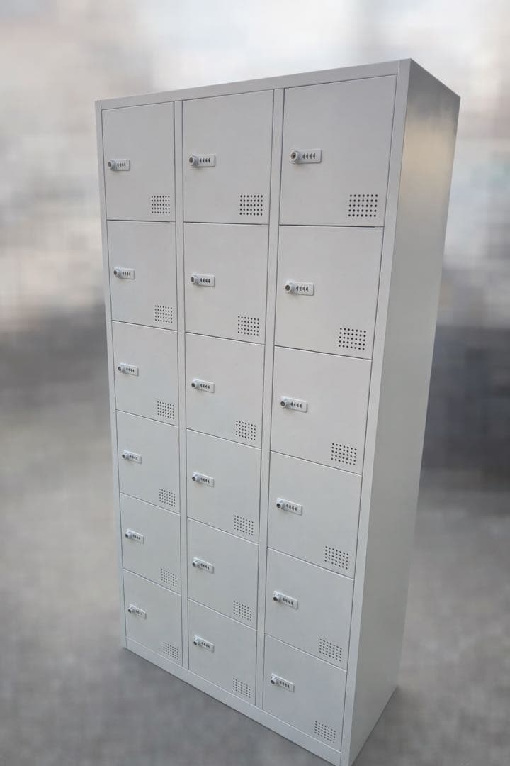 LOOKIT ロッカー 18人用 鍵付き スチールロッカー 3列6段 ダイヤル錠