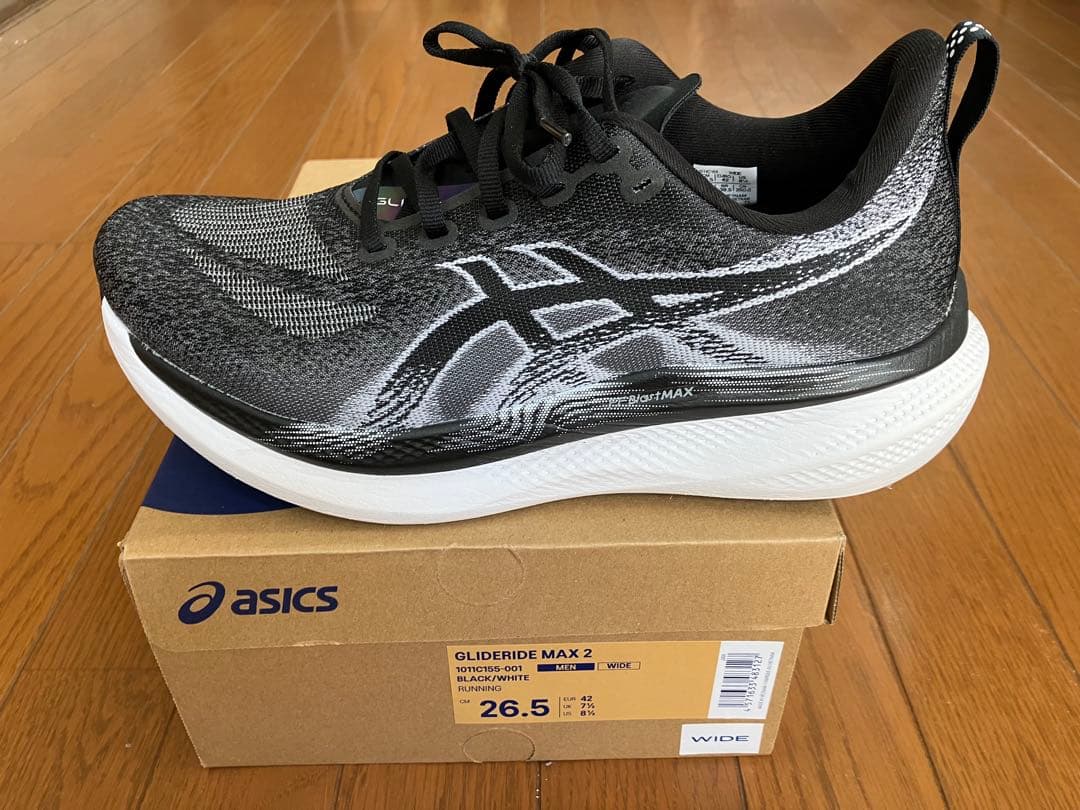 アシックス グライドライドマックス2 26.5cm ワイド BK/WH