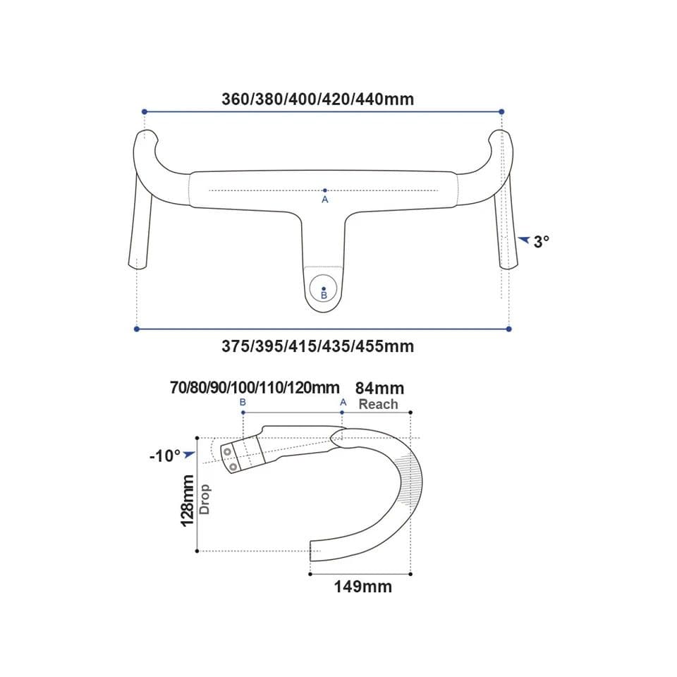 og evkin ステム一体型カーボンハンドル 360mm