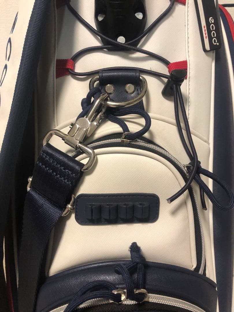 【送料込み】廃盤希少品　ecco キャディバッグ ホワイト/ネイビー/レッド