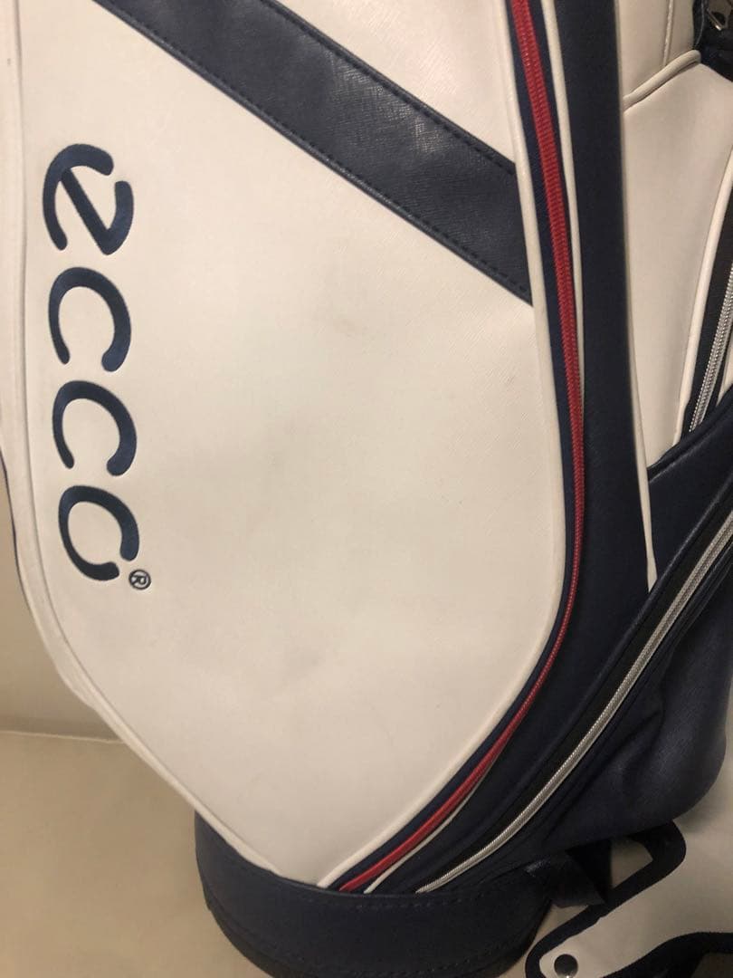 【送料込み】廃盤希少品　ecco キャディバッグ ホワイト/ネイビー/レッド