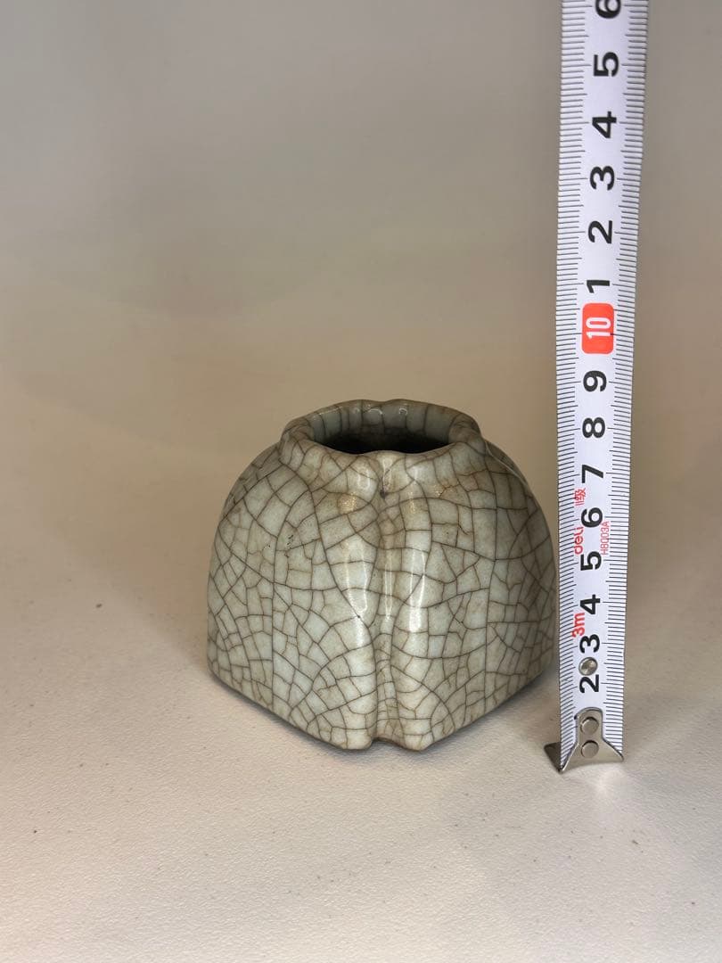 中国 宋代 哥窯 水盂 小壺形 開片釉 古陶磁 文房具 時代物 骨董品