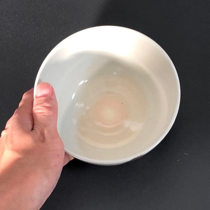 【茶道具】抹茶碗　色絵梅　市川通三　共箱　紅梅　R0322お4