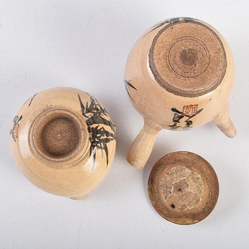 煎茶道具　田能村直入道人画　竹文　茶器揃　M　R9464