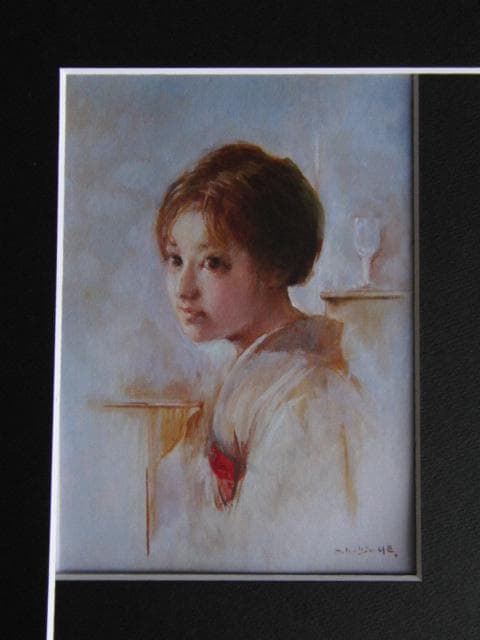 上尚司、むすめ、希少な画集より、新品高級額・額装付、状態良好