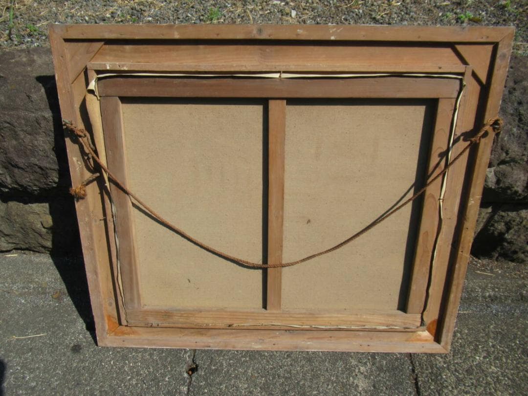 真作保証希少美品1950年代◆日展参与 奈良岡正夫「親仔(山羊)」大作油彩25号