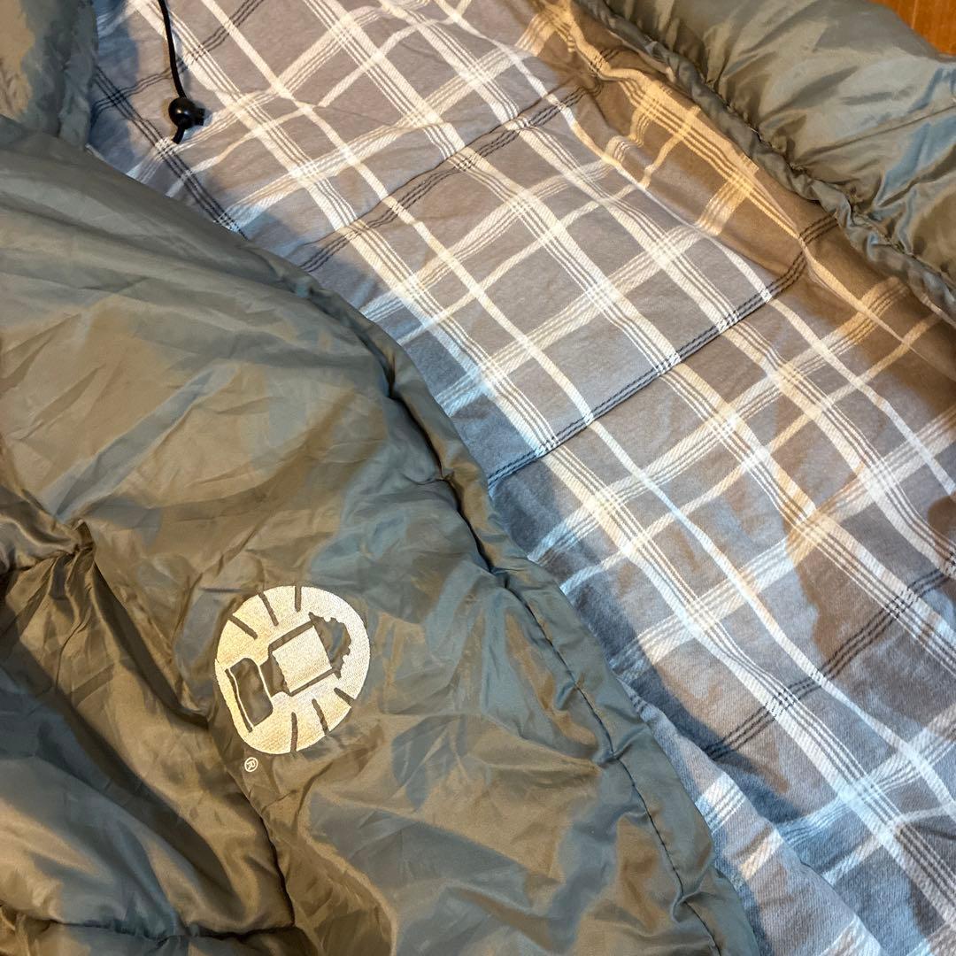 コールマン　二人用寝袋　ハドソンダブル　グレー　チェック柄