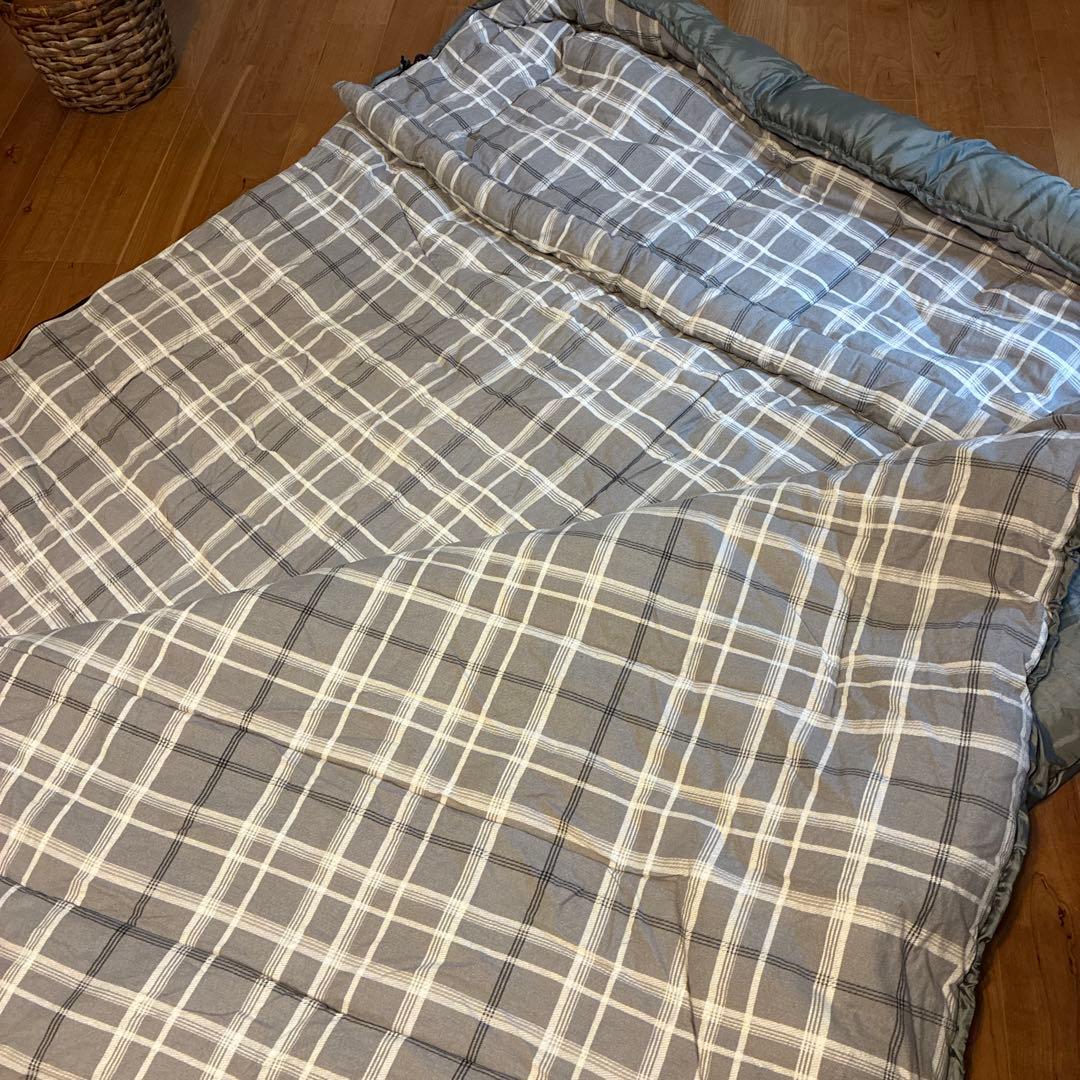 コールマン　二人用寝袋　ハドソンダブル　グレー　チェック柄