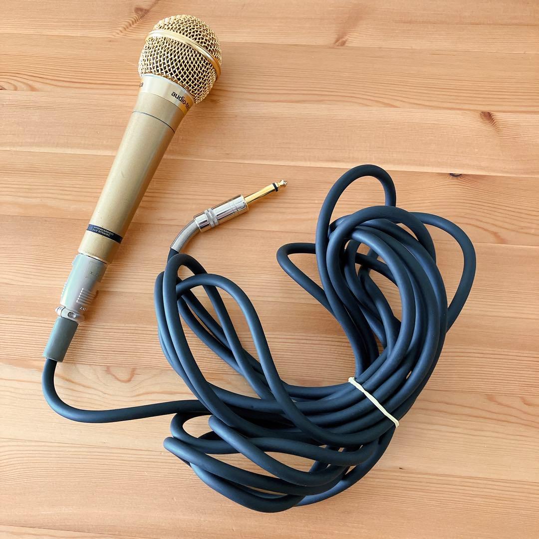 【昭和レトロ】オーディオテクニカ　マイク　PRO-100 日本製　ゴールド