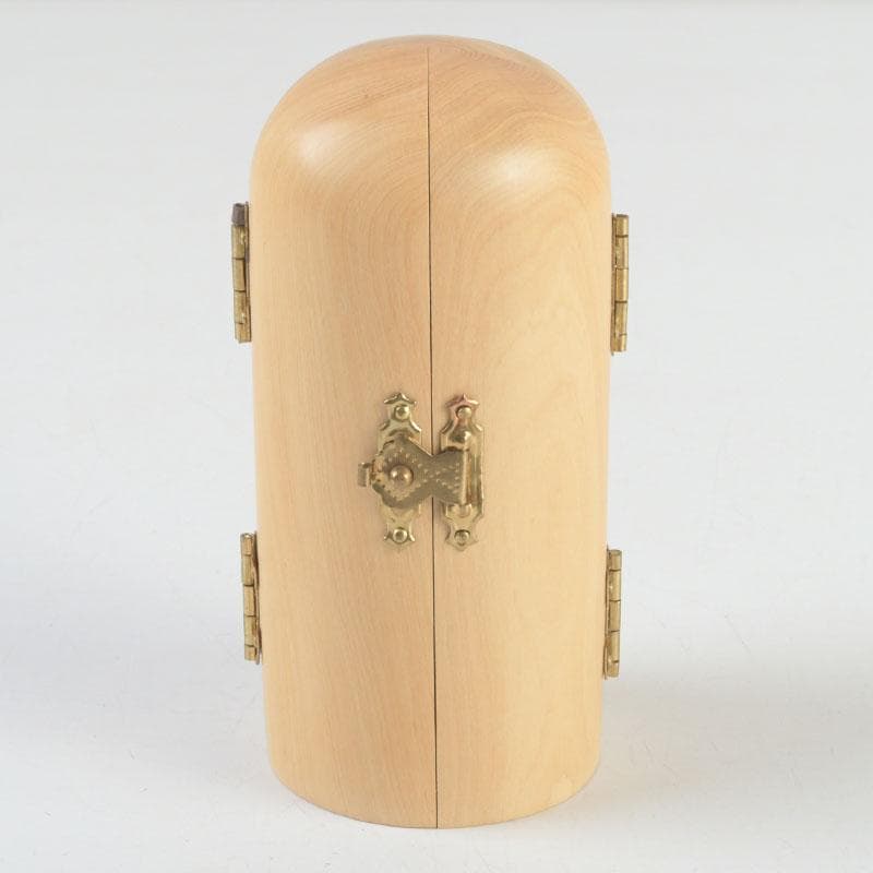 仏教美術　柘植彫刻　諸尊仏龕　三開仏　仏像　木箱付　N　9423