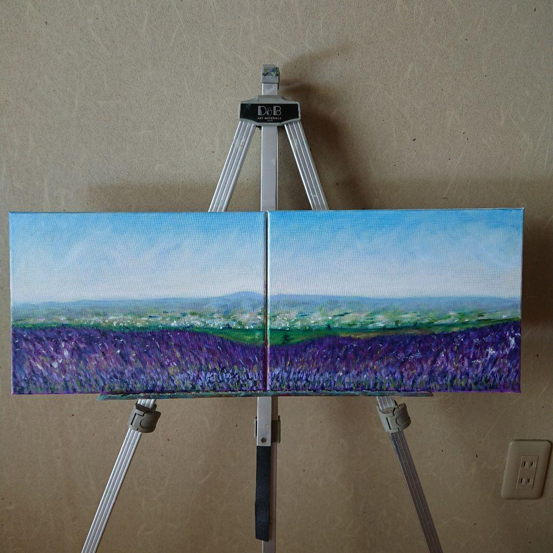 油絵(ラベンダー畑)