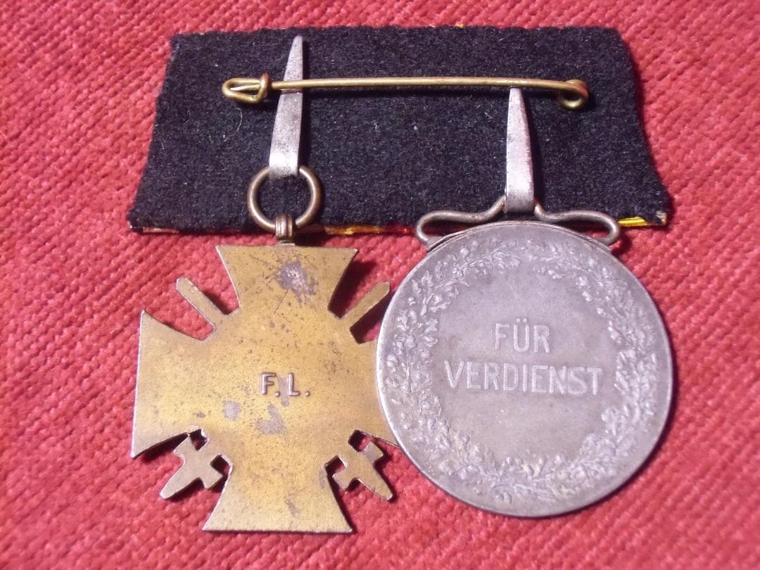 Ｗ帝政ドイツ軍/バーデン大公国＊２連メダルバー（実物）
