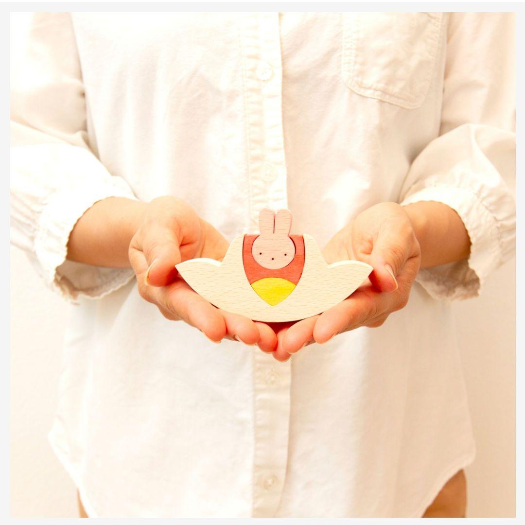 うさぎ円びな　小黒三郎・組み木のお雛様