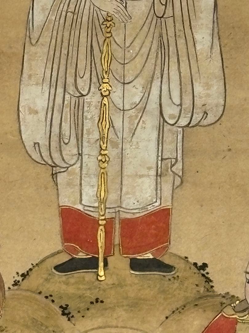 松村景文画「雨宝童子三尊 又ハ三社明神」江戸時代後期筆 1幅|神仏融合 掛軸