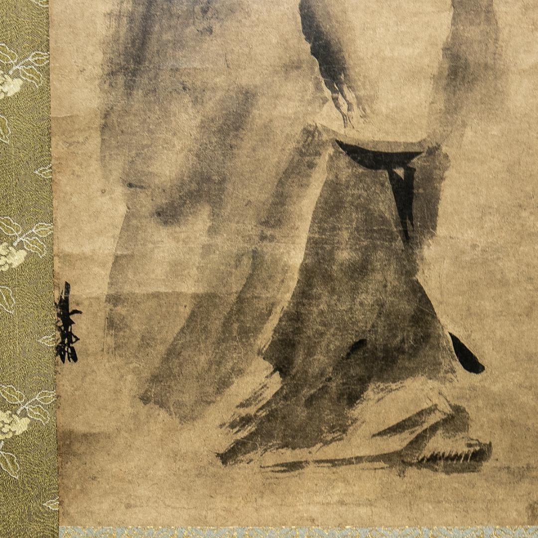 掛軸-1612　宋　梁楷　溌墨仙人図　二玄社　印刷工芸作品