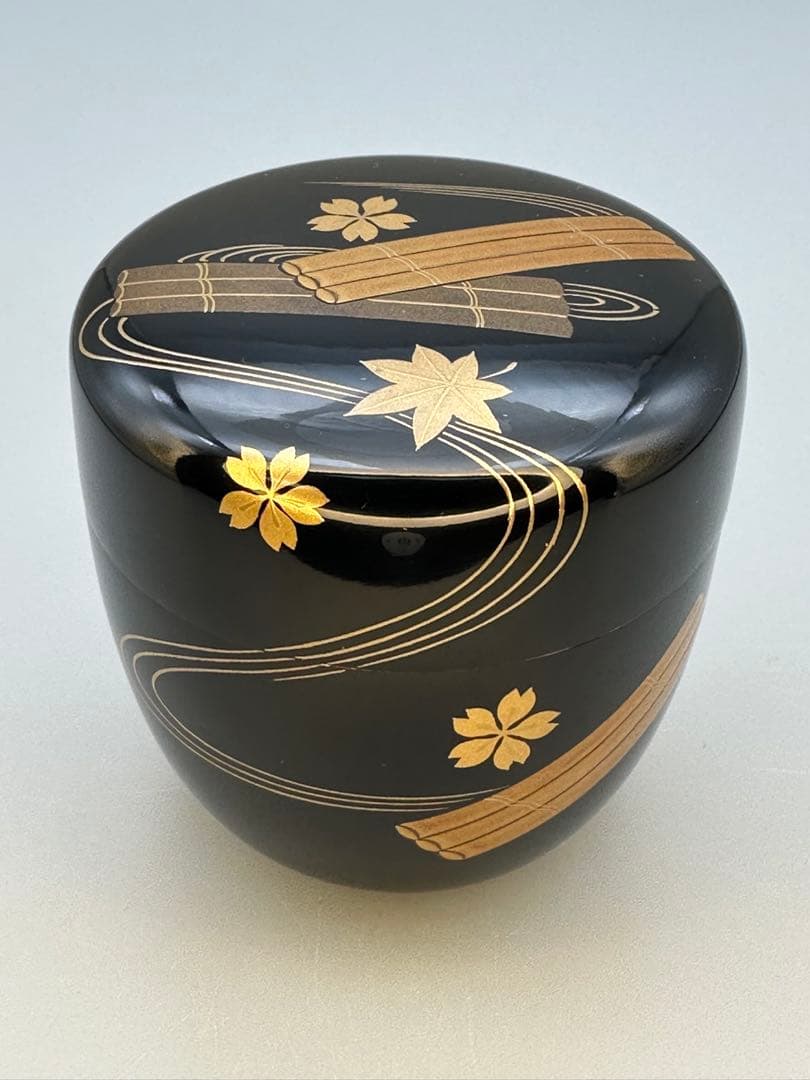 茶道具　棗　若島孝雄　花筏蒔絵