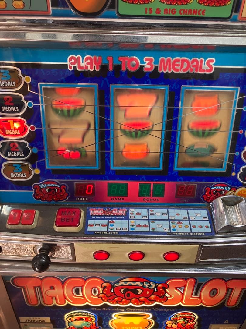 たのメル便にて！送料無料　パチスロ実機 4号機 ［ミズホ］タコスロ　現状渡し