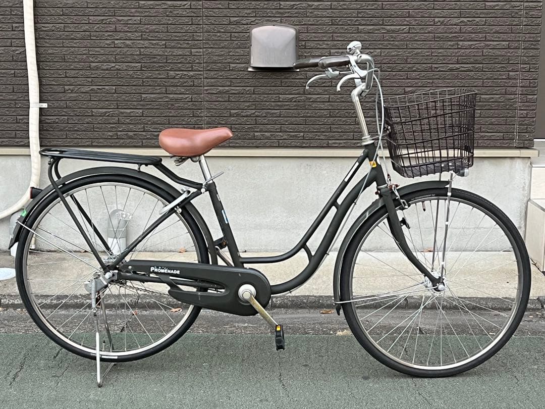 ナ*ナ様 中古美品ブリヂストンLEDオートライト自転車26インチ★マットカーキ※