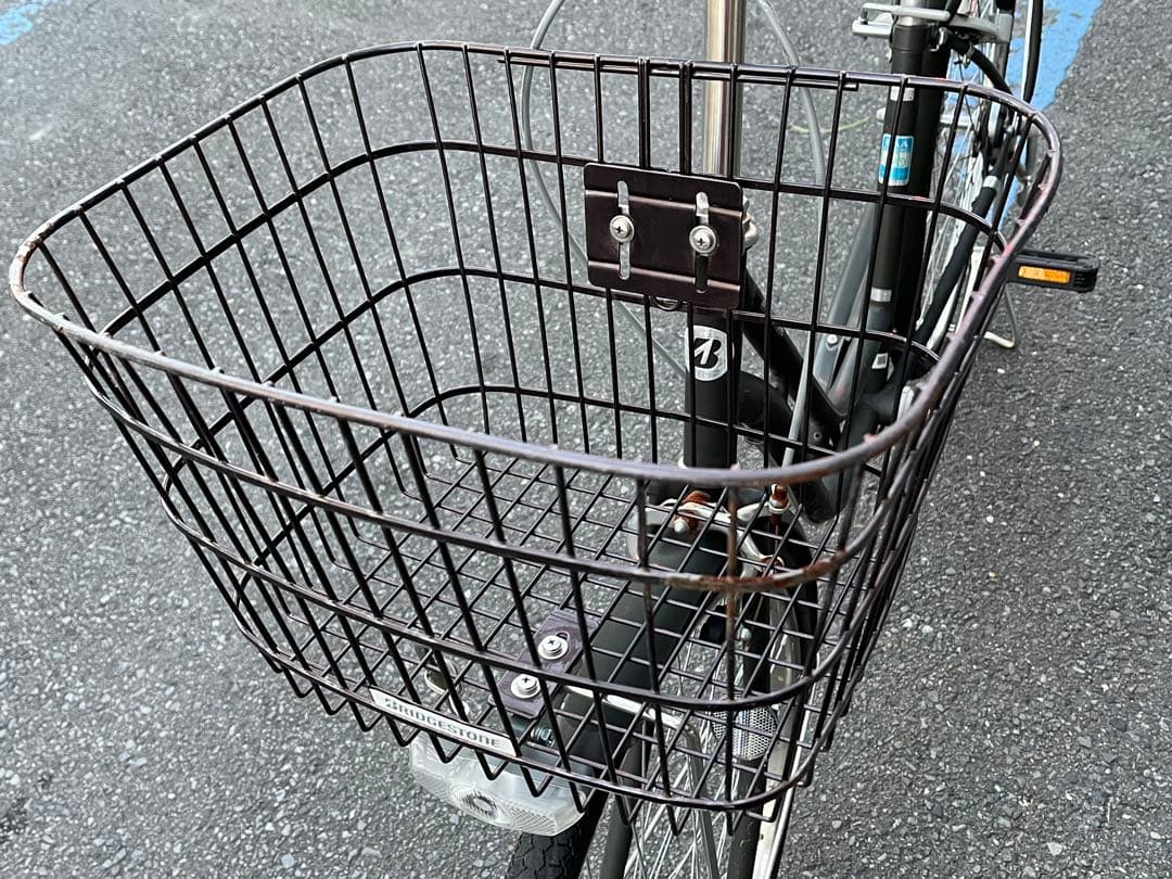 ナ*ナ様 中古美品ブリヂストンLEDオートライト自転車26インチ★マットカーキ※