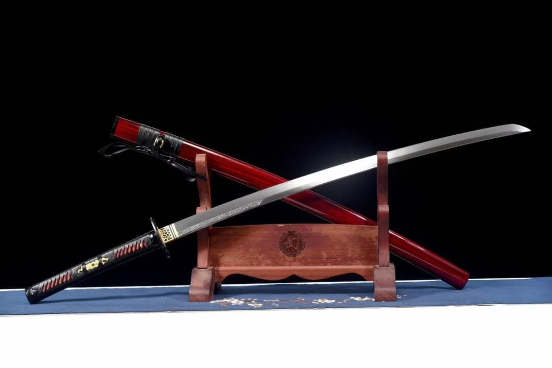 紅凰 本牛革柄巻 日本刀 武具 鑑賞刀 居合刀 模造刀 舞踊刀