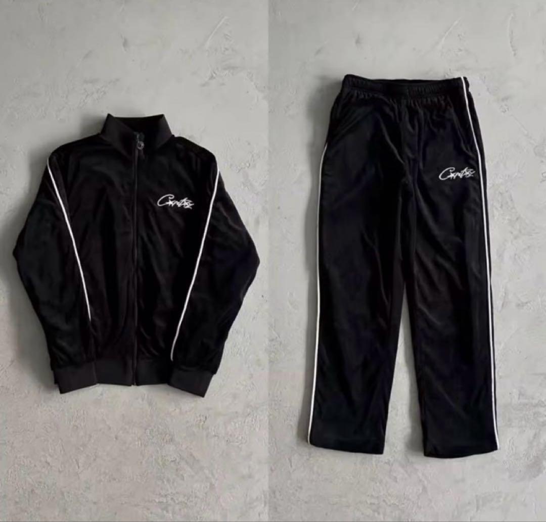 即日発送　corteiz セットアップ　ベロア　ブラック　 Mサイズ