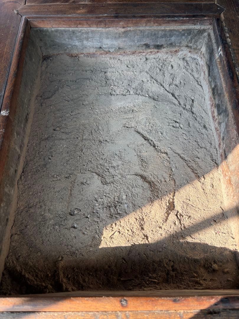 長火鉢　龍文堂酒燗器付　銅蓋　火箸付　囲炉裏座卓 引出し付き　灰付　当時物