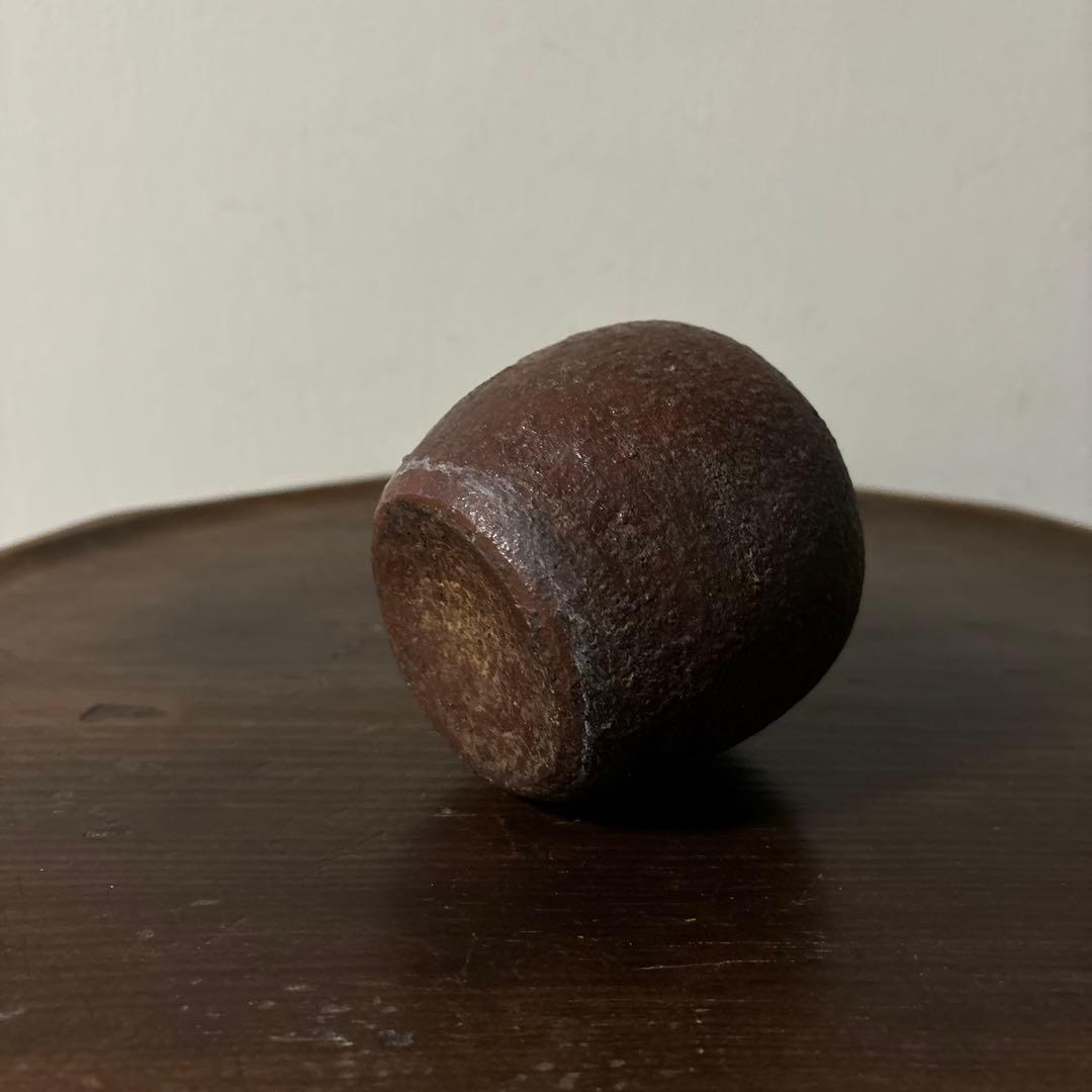 古備前小壷　江戸中期頃　お歯黒壺　古越前　常滑　花器　花入　古美術　骨董　李朝