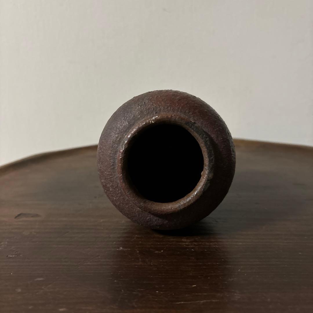 古備前小壷　江戸中期頃　お歯黒壺　古越前　常滑　花器　花入　古美術　骨董　李朝