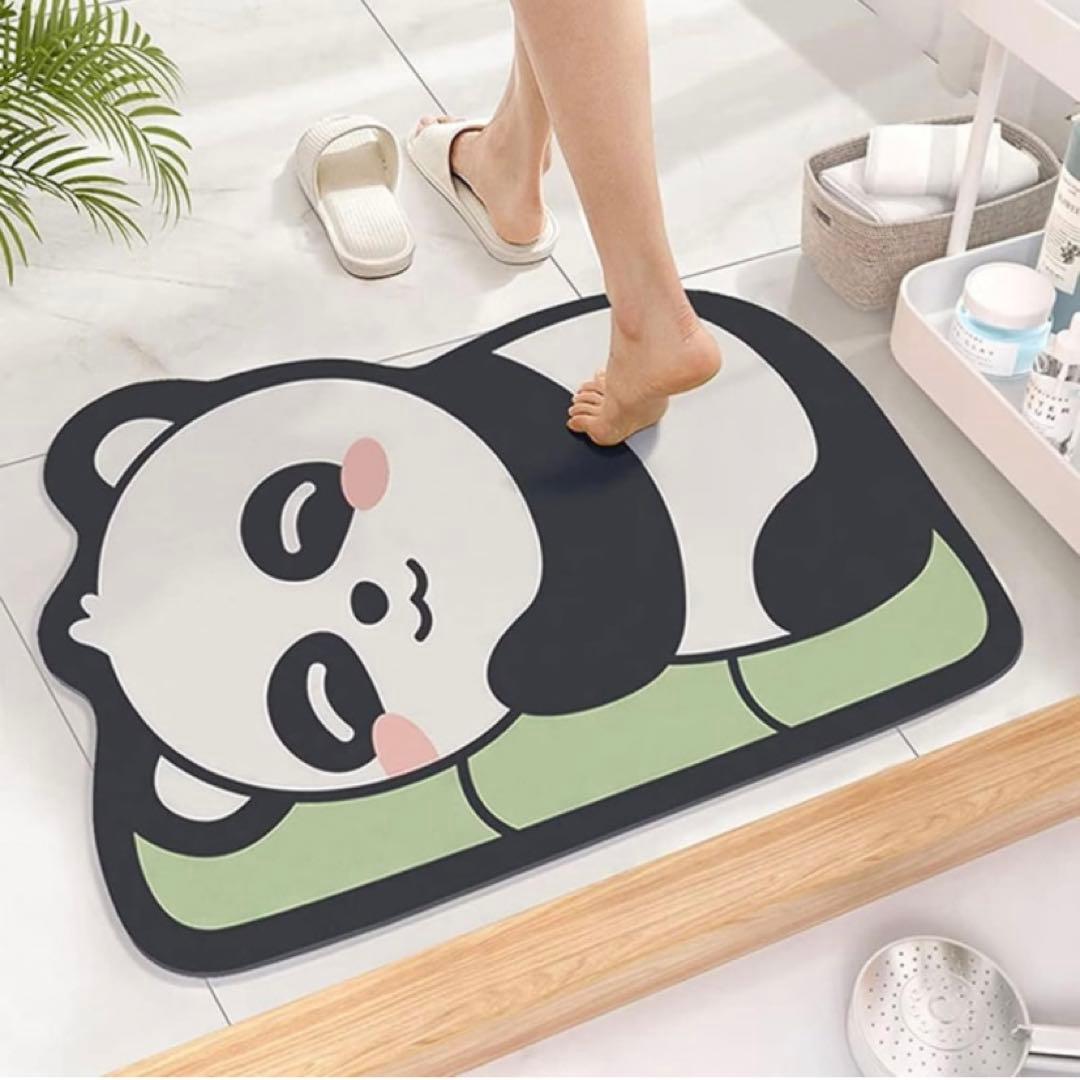 超吸収性バスマット癒し　漫画 浴室 入口 スリップ防止マット　40x60cm