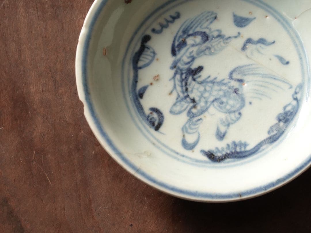 唐物　元時代　染付　神獣文　皿　筆洗　元染付　中国　古玩　鑑賞　景徳鎮窯　古美術