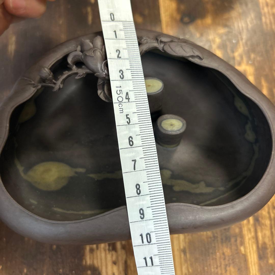 書道 硯 梅花坑水盂椿型　美術品　芸術品　骨董品　工芸品　最高級　逸品　中国美術