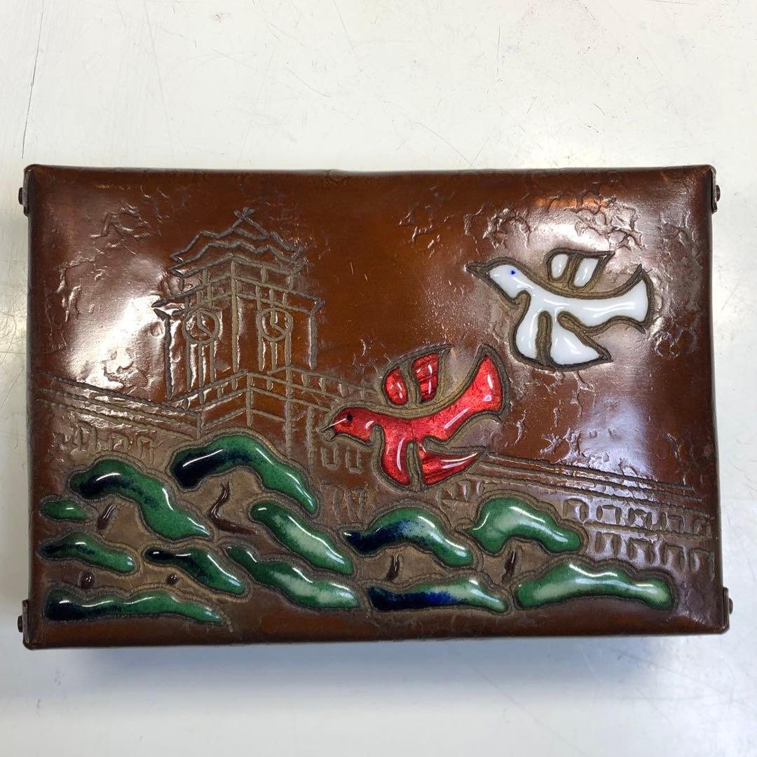 七宝 椿 タバコケース 銅製 小物入れ 贈 名古屋市