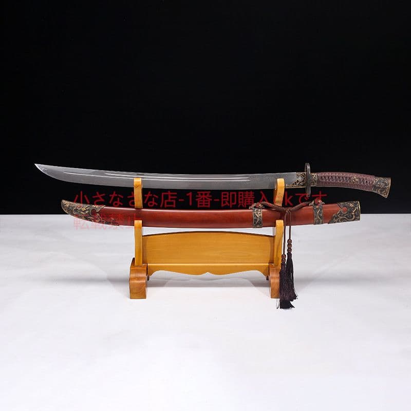 九龍刀酸枝木純銅装模様鋼  古兵器 武具 刀装具 日本刀 模造刀 居合刀