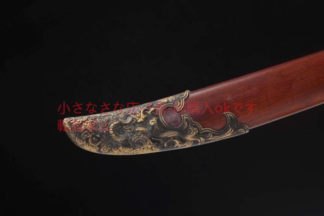 九龍刀酸枝木純銅装模様鋼  古兵器 武具 刀装具 日本刀 模造刀 居合刀