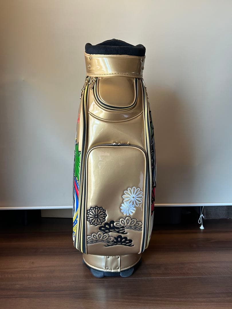 ザップZAPキャディーバッグ　歌舞伎画　ゴールド