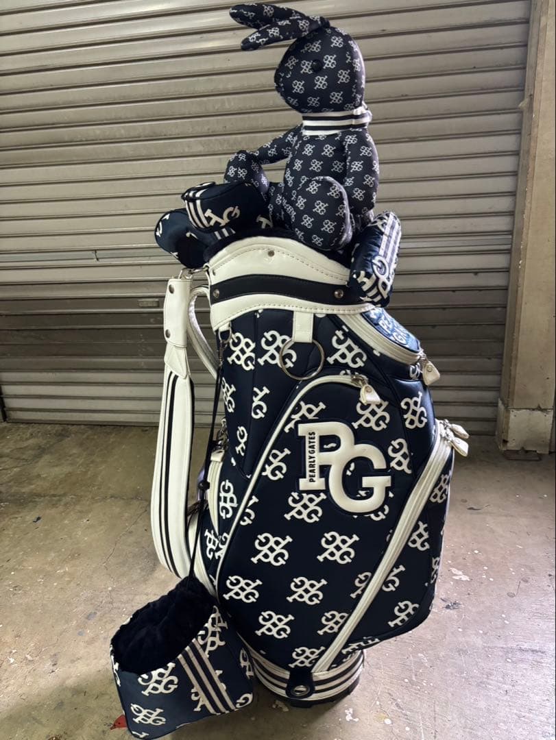 PG キャディバッグ ネイビー/ホワイト