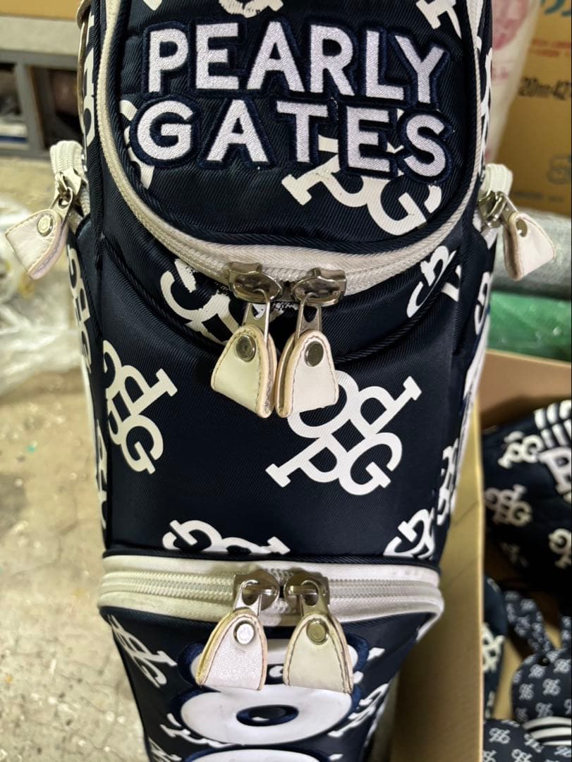 PG キャディバッグ ネイビー/ホワイト