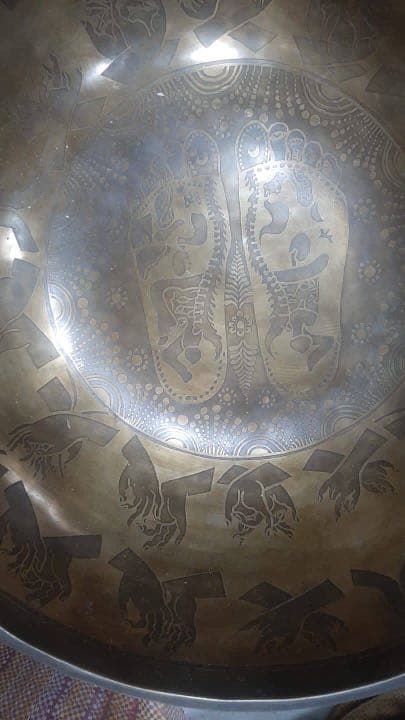 シンギングボウル　約30m  Buddha pada 仏陀御御足デザイン2