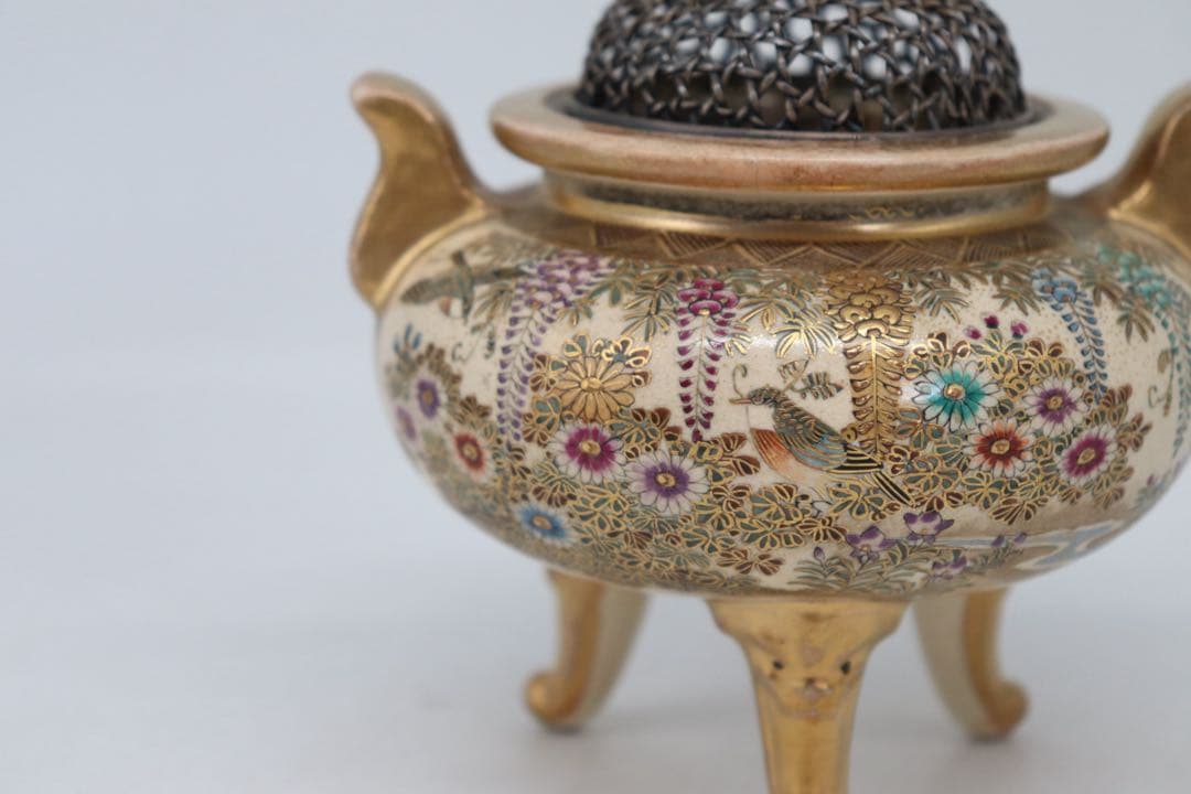 本薩摩　極上　香炉　純銀ぼや蓋　送料込み250708