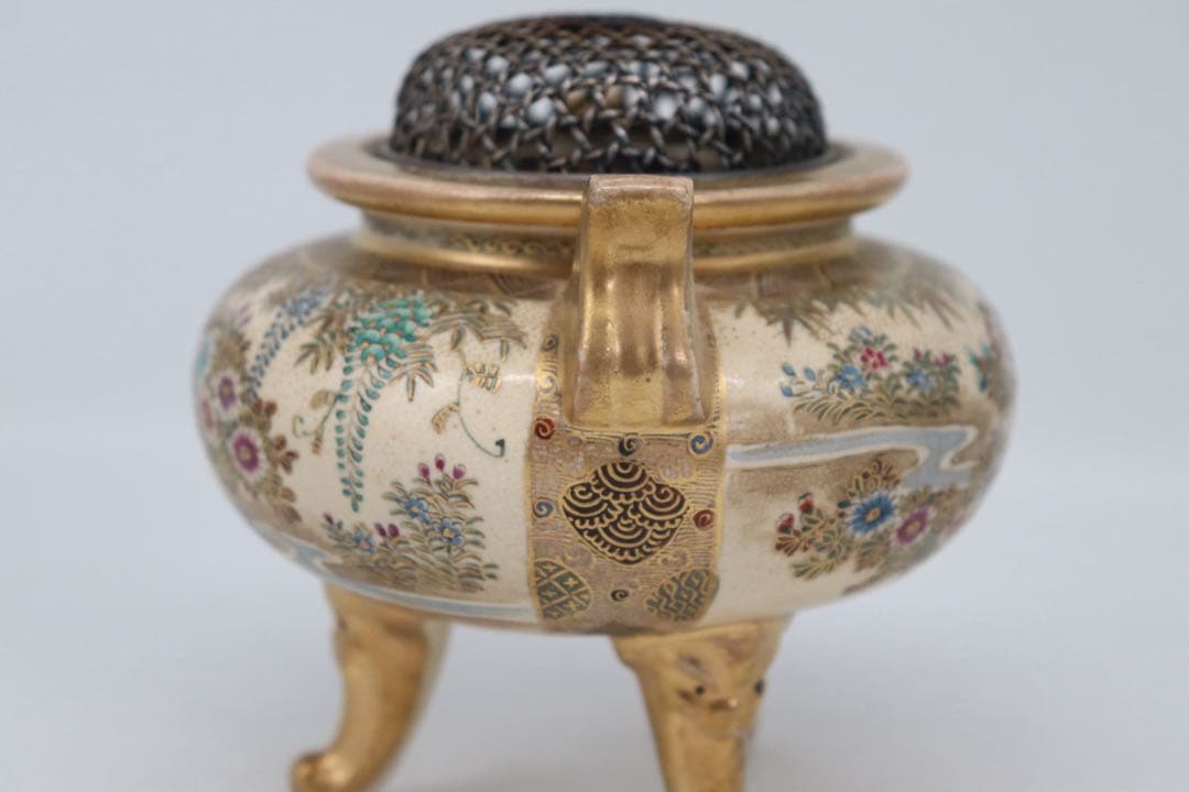 本薩摩　極上　香炉　純銀ぼや蓋　送料込み250708