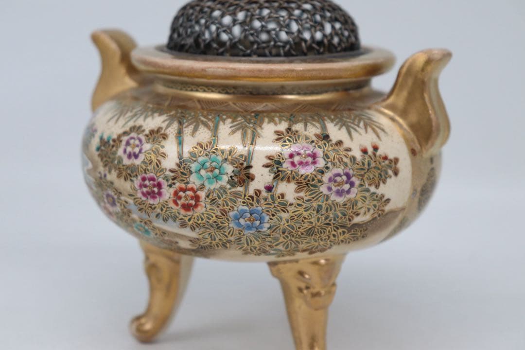 本薩摩　極上　香炉　純銀ぼや蓋　送料込み250708