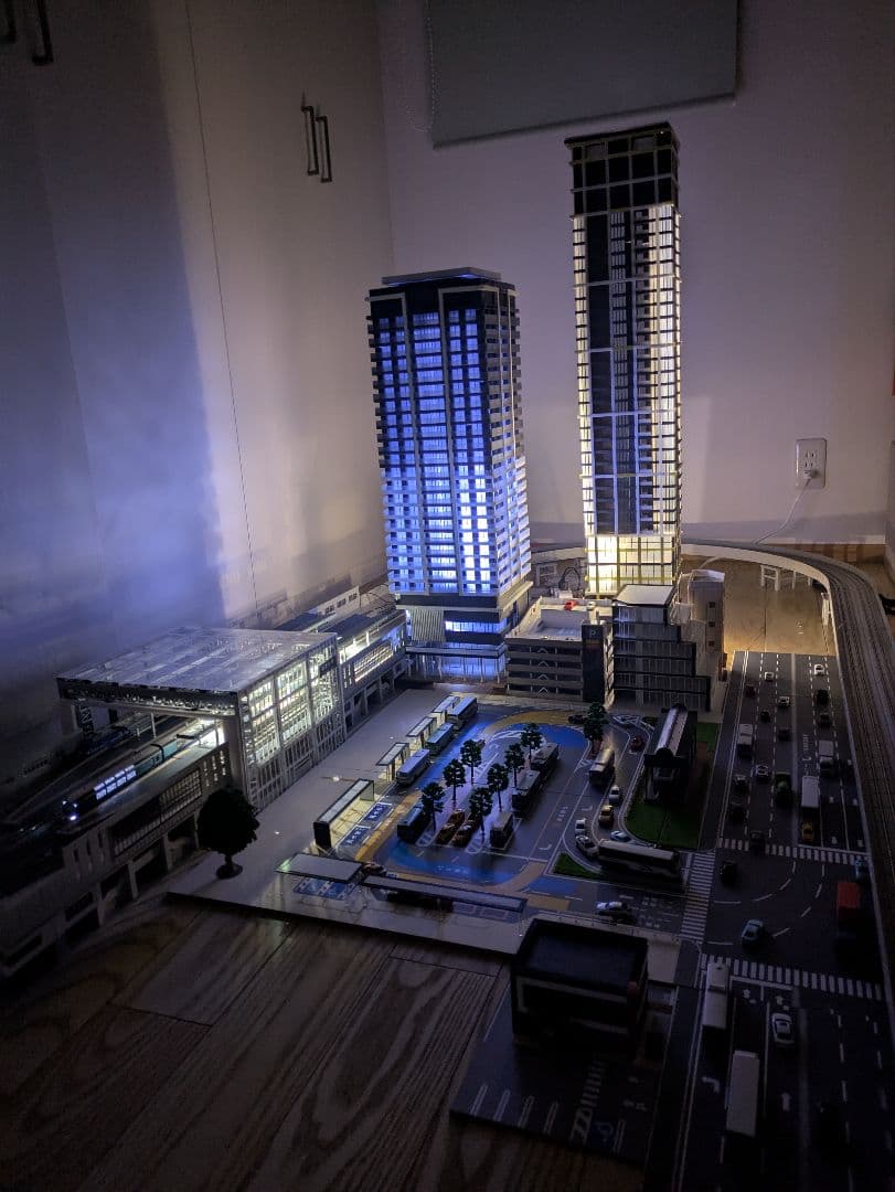 Nゲージ　自作ストラクチャー　超高層マンション　タワマン　ジオラマ
