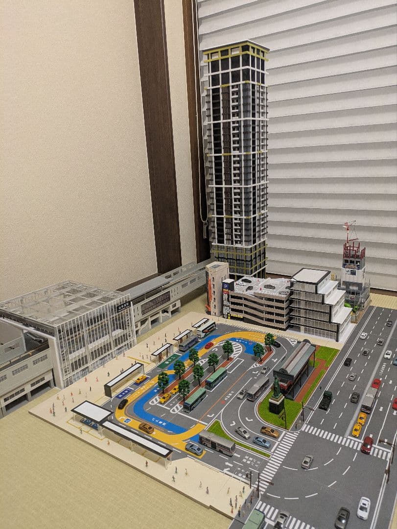Nゲージ　自作ストラクチャー　超高層マンション　タワマン　ジオラマ
