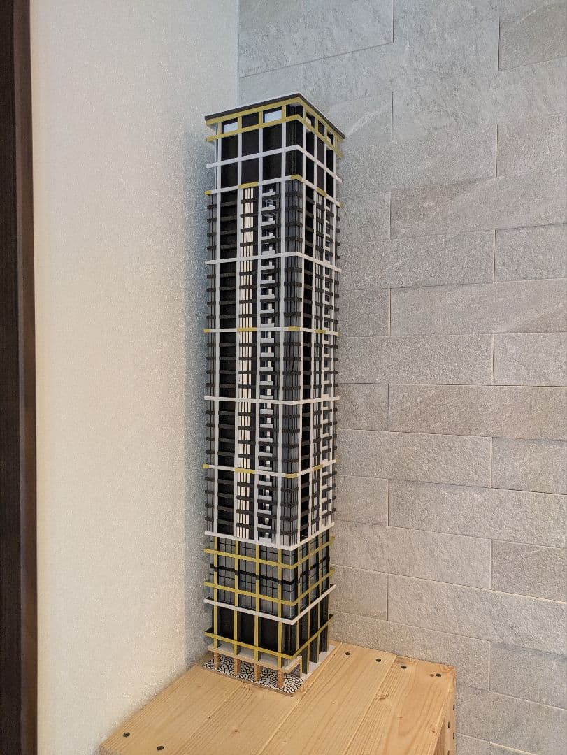 Nゲージ　自作ストラクチャー　超高層マンション　タワマン　ジオラマ