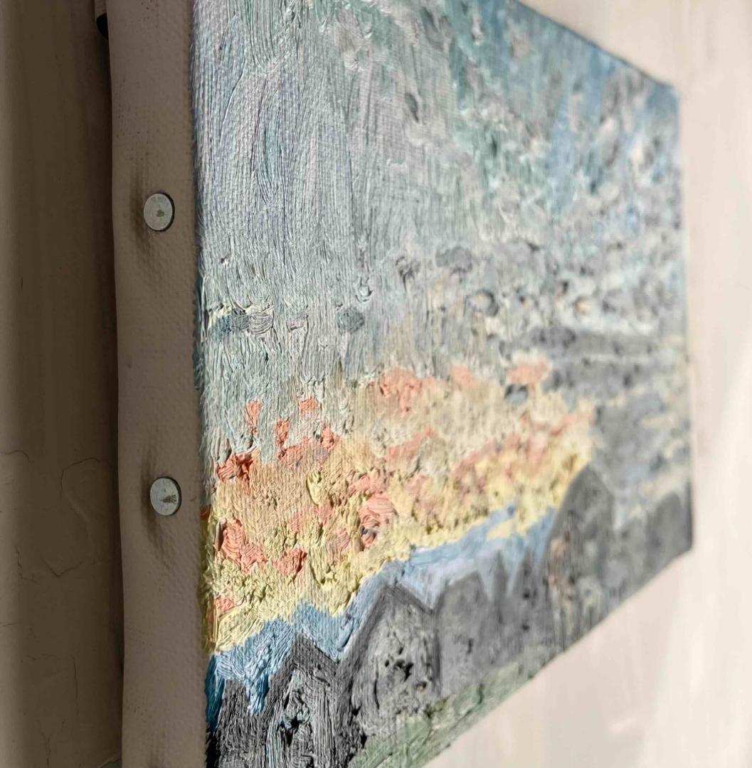 16×23㎝「朝の空３」油彩・原画・サムホール