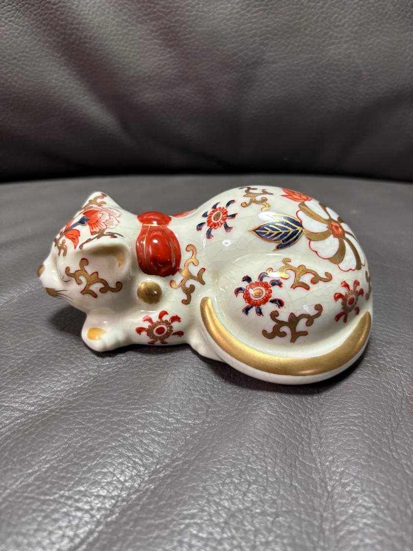 眠り猫　置物　レトロ