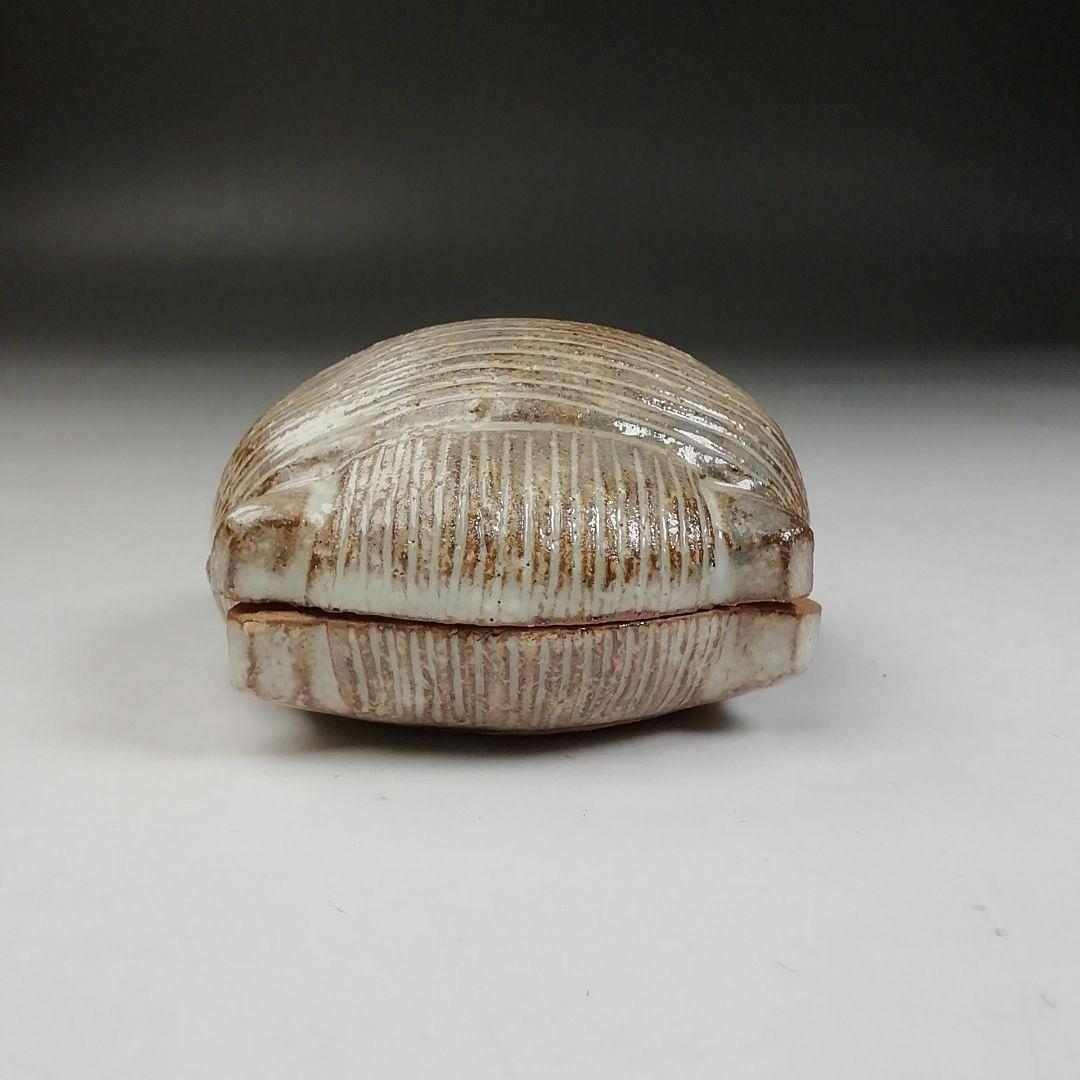 Ｗ９６　香合　『萩　糸巻　香合』『十二代　田原陶兵衛 造』　共箱　茶道具