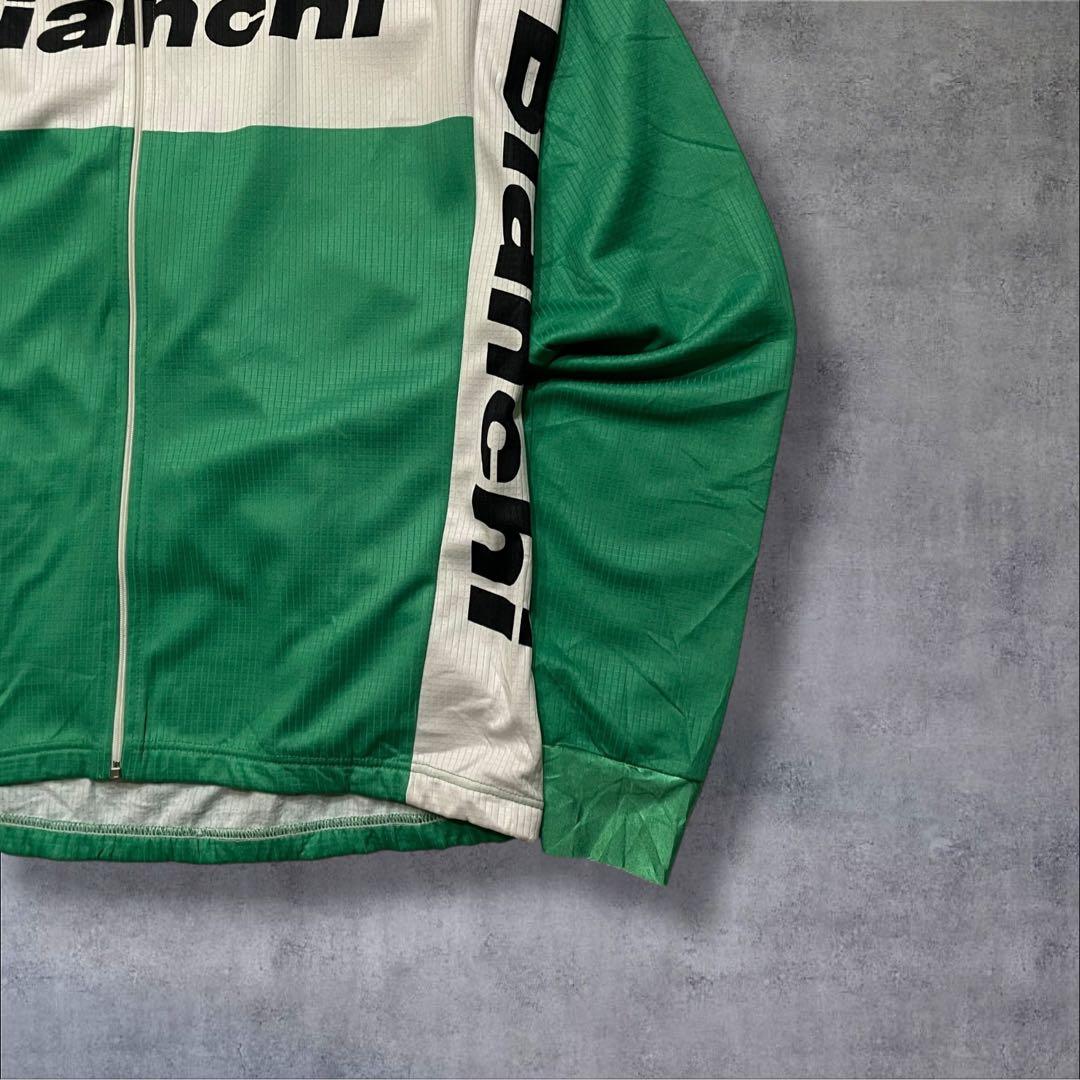 Bianchi ビアンキ サイクルジャケット フルジップ グリーン L